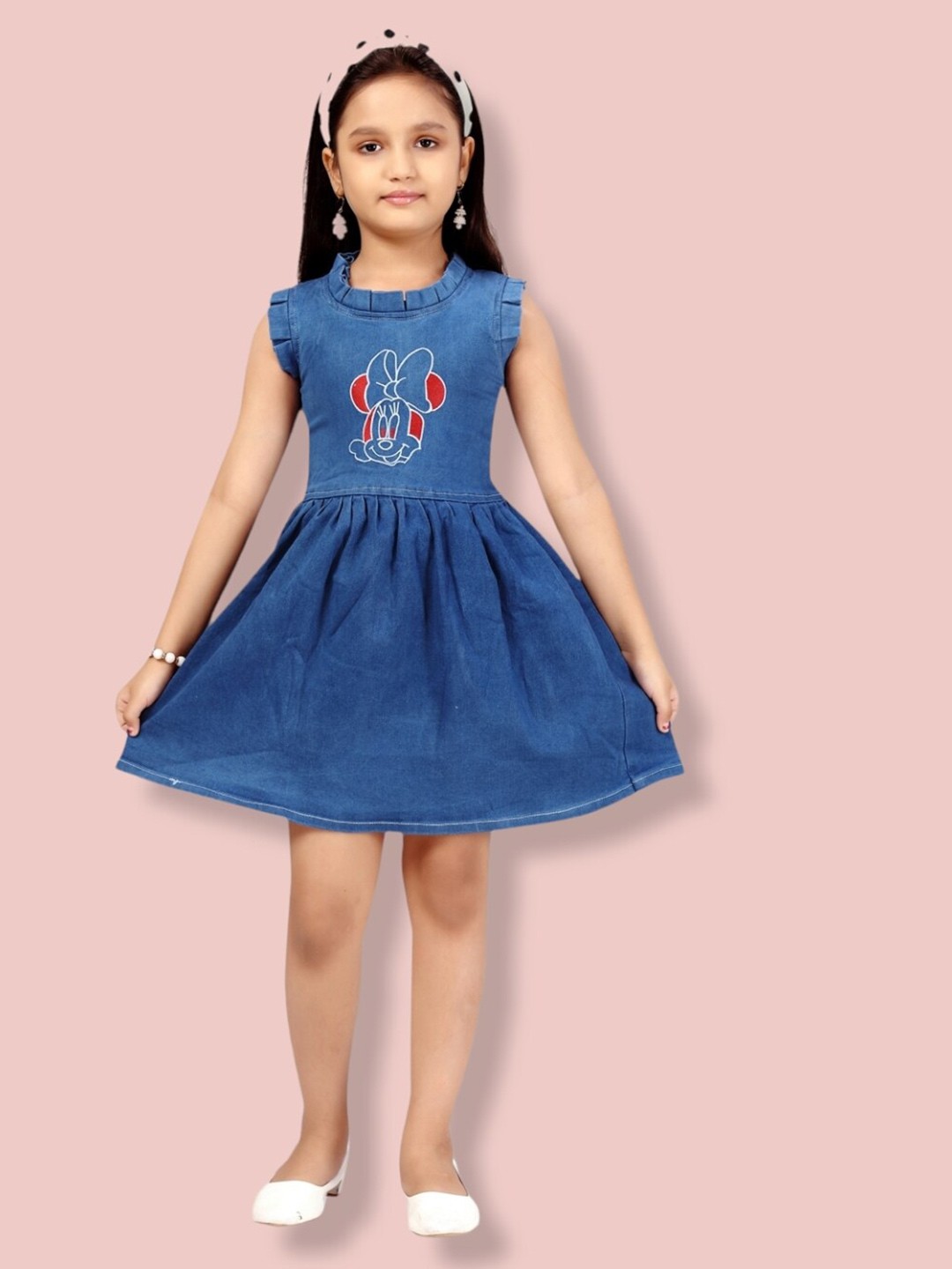 

Aarika Denim Fit & Flare Cotton, Blue