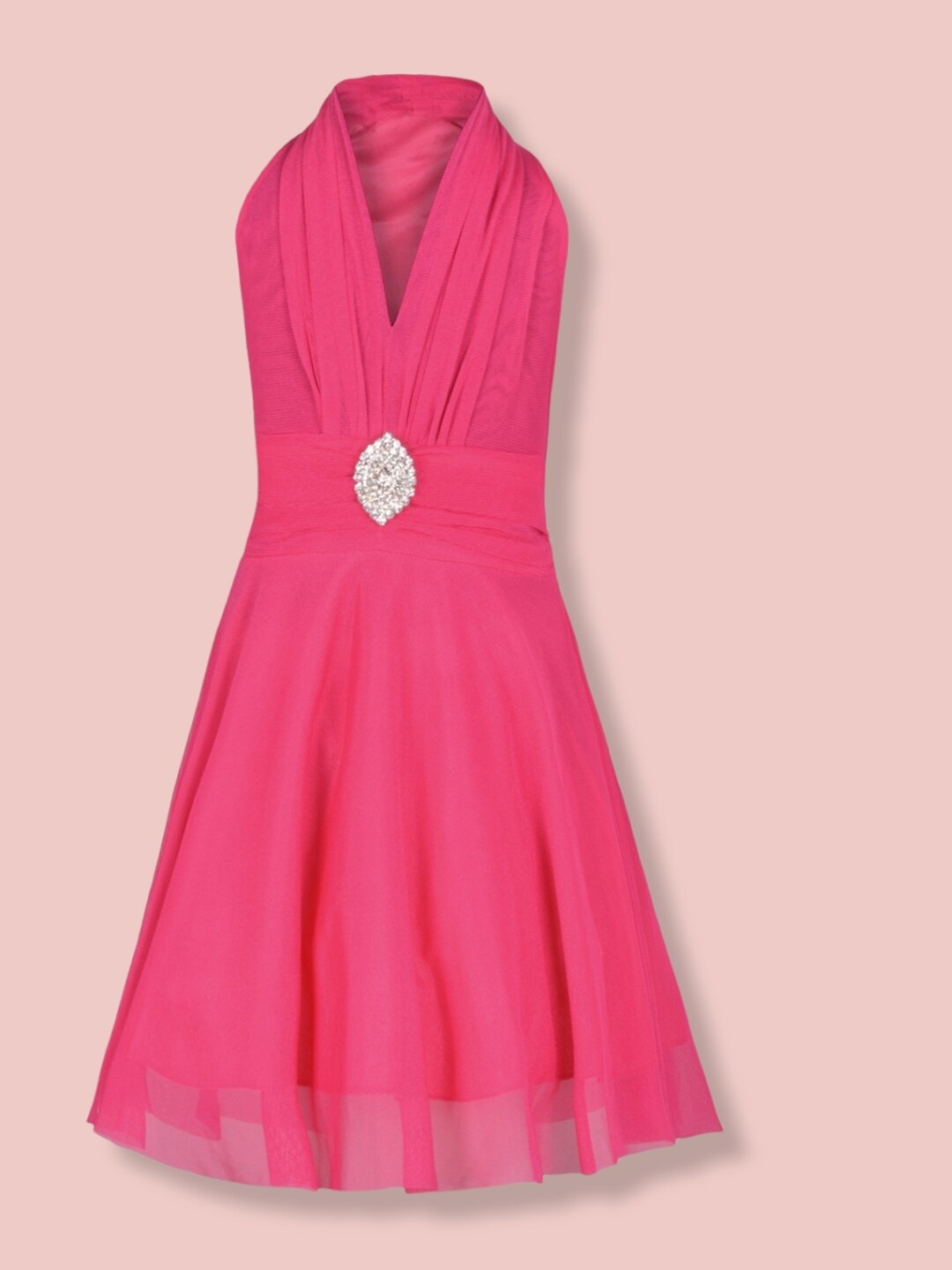 

Aarika Girls Net Midi Dress, Pink