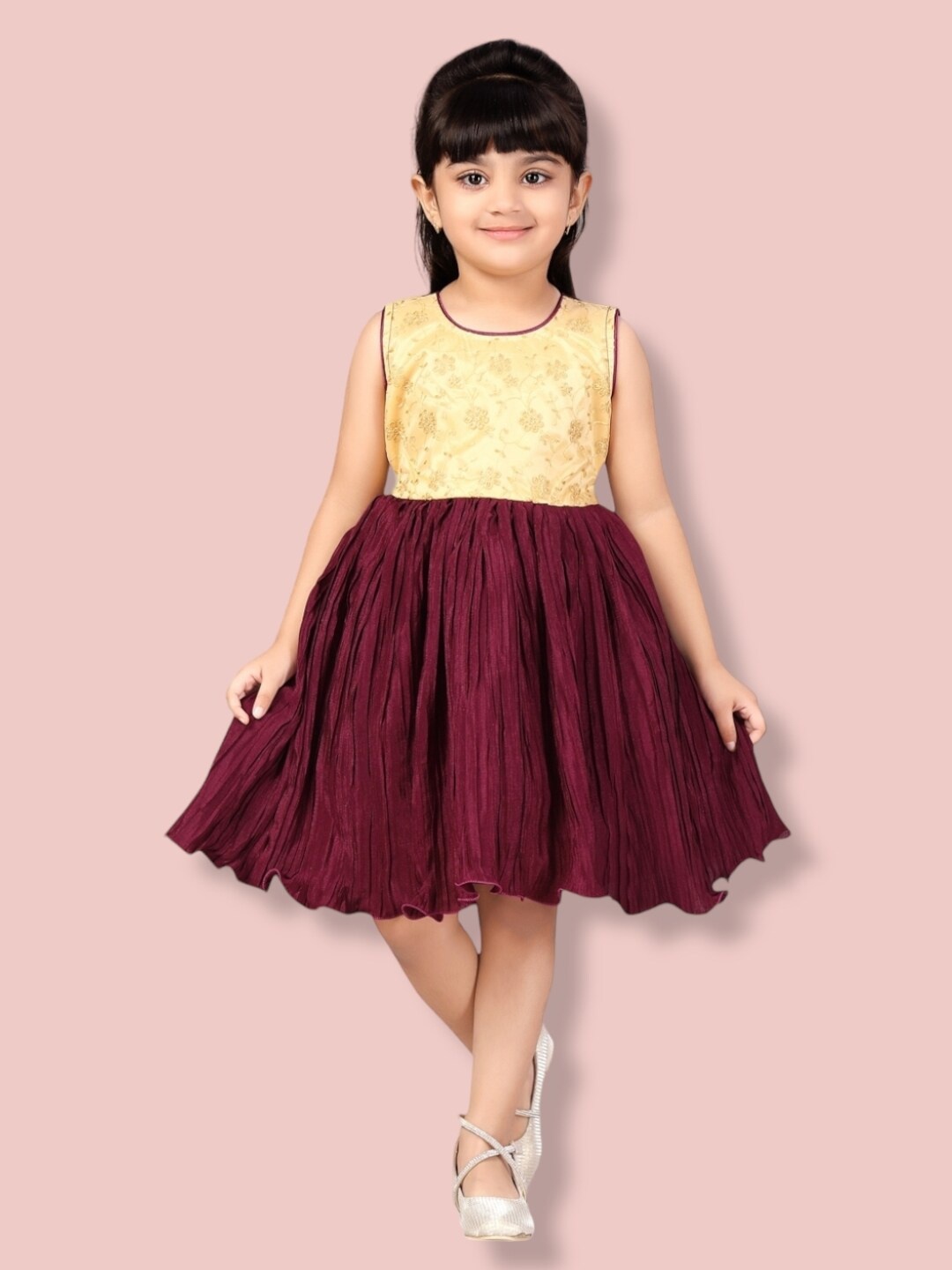 

Aarika Floral Embellished Fit & Flare Dress, Mustard