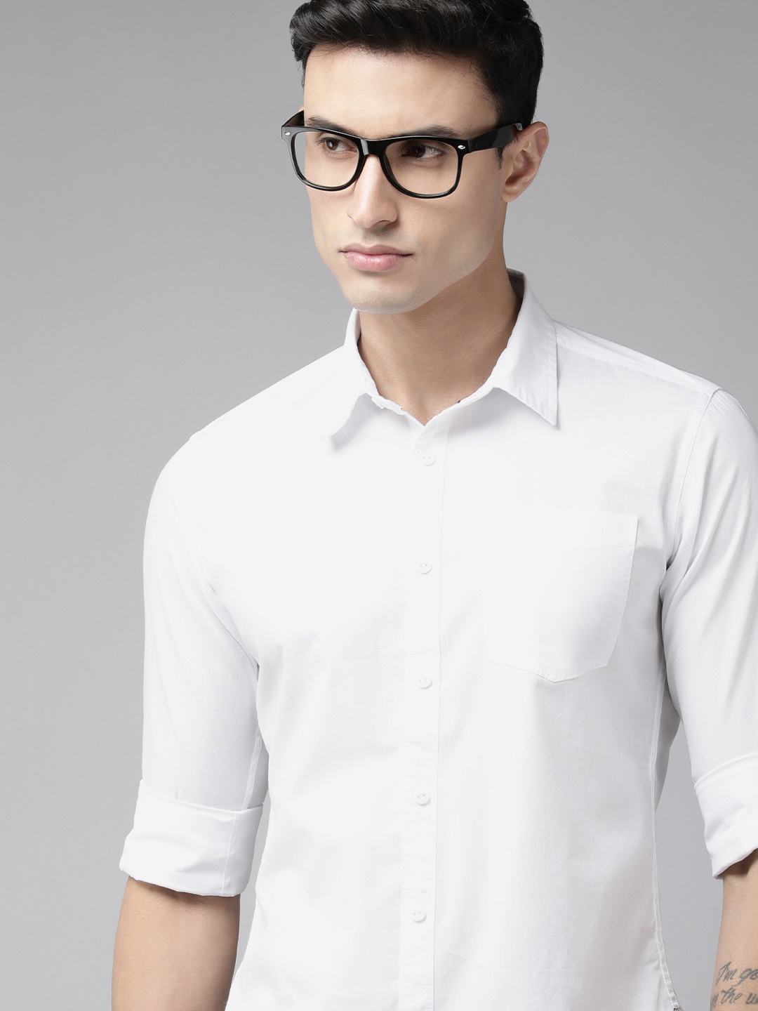 

BEAT LONDON by PEPE JEANS Men Pure Cotton Slim Fit Casual Shirt, White