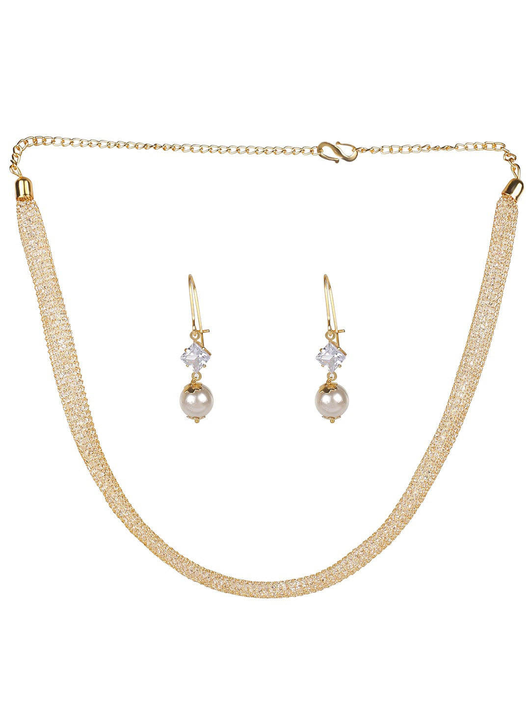 

MAD CLUB Gold-Plated AD Studded Alloy Jewellery Set