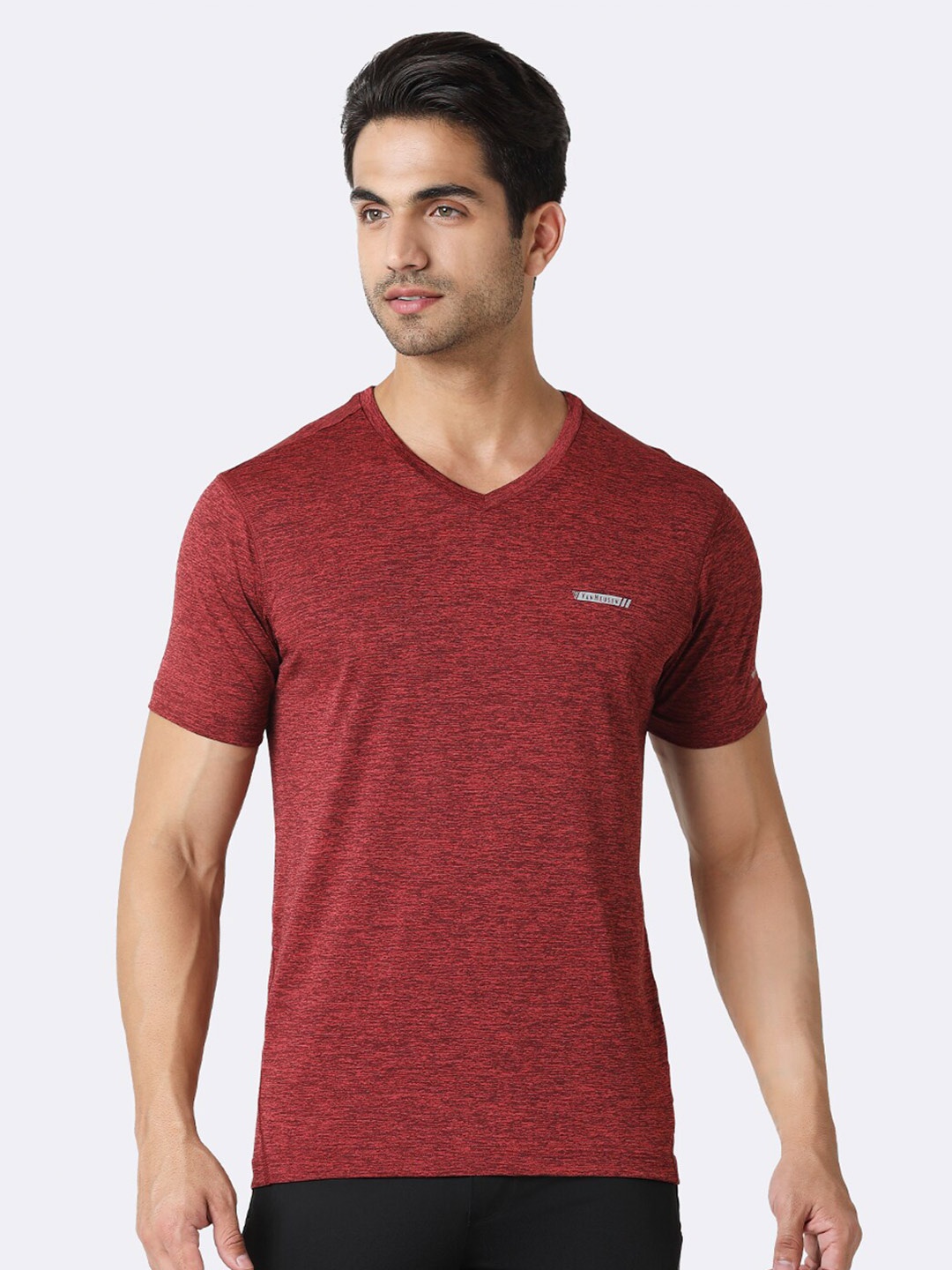 

Van Heusen Textured Swift Dry Anti Microbial Active T-shirt, Maroon