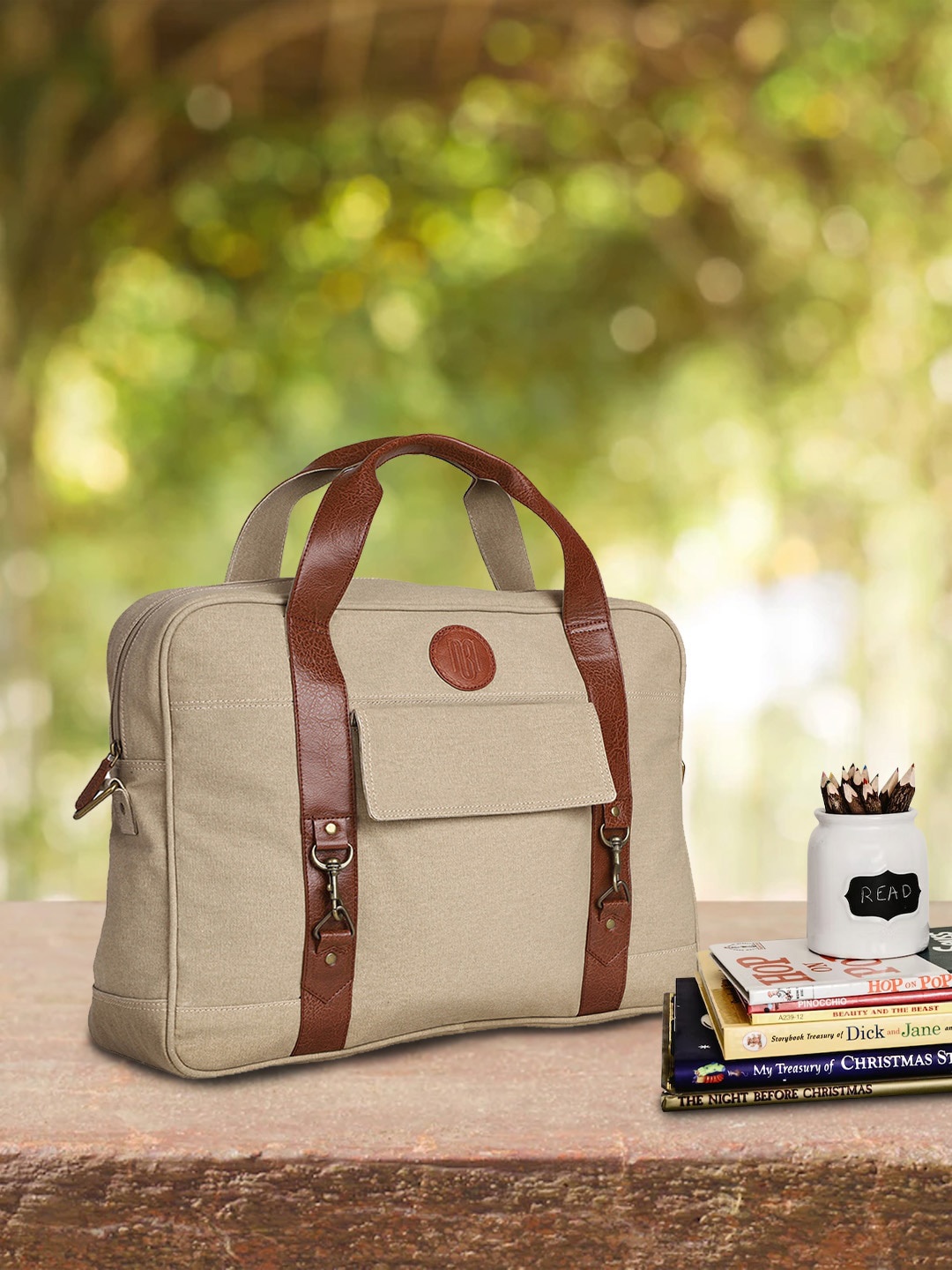 

Mona B Medium Travel Duffel Bag, Beige