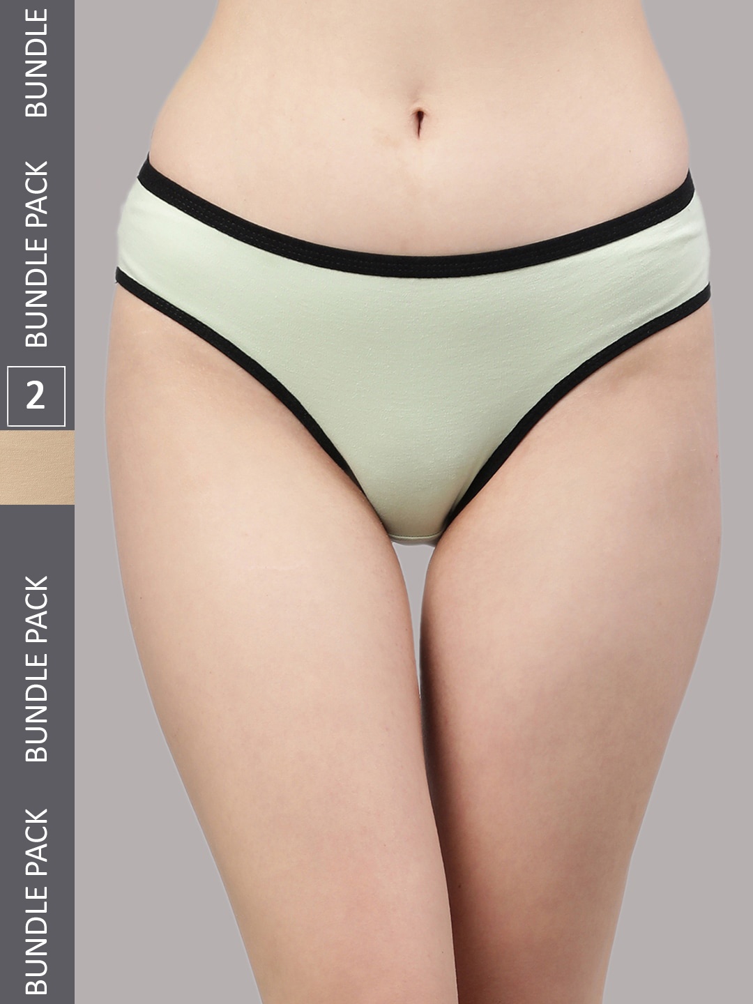 

PrettyCat Women Pack Of 2 Hipster Briefs, Green
