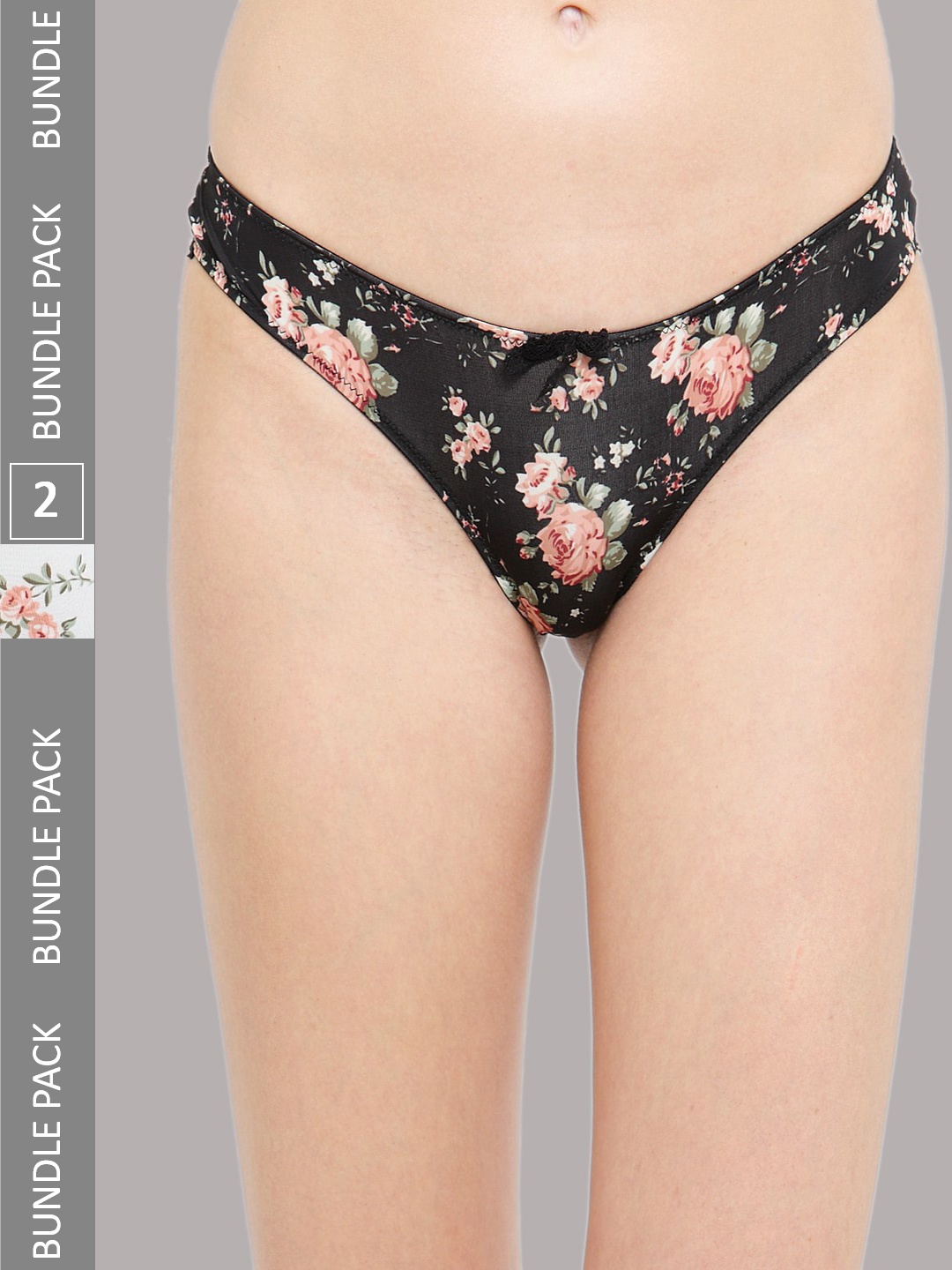 

PrettyCat Women Pack Of 2 Printed Bikini Briefs, Black