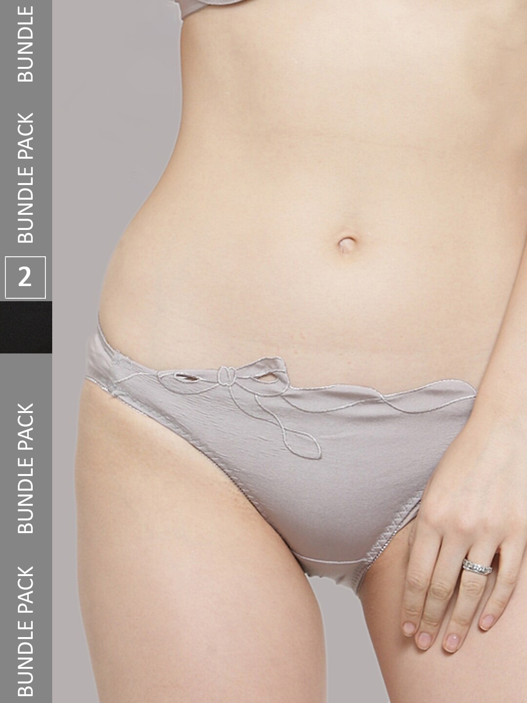 

PrettyCat Women Pack of 2 Bikini Briefs, Grey
