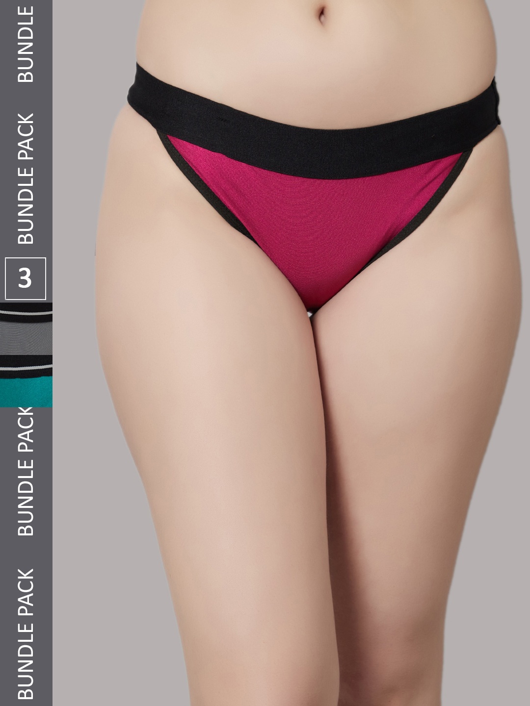 

PrettyCat Women Pack Of 3 Bikini Briefs, Pink