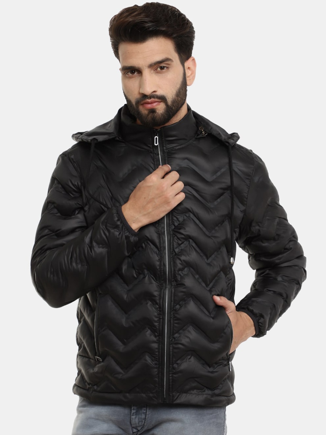 

V-Mart Men Lightweight Padded Jacket, Black