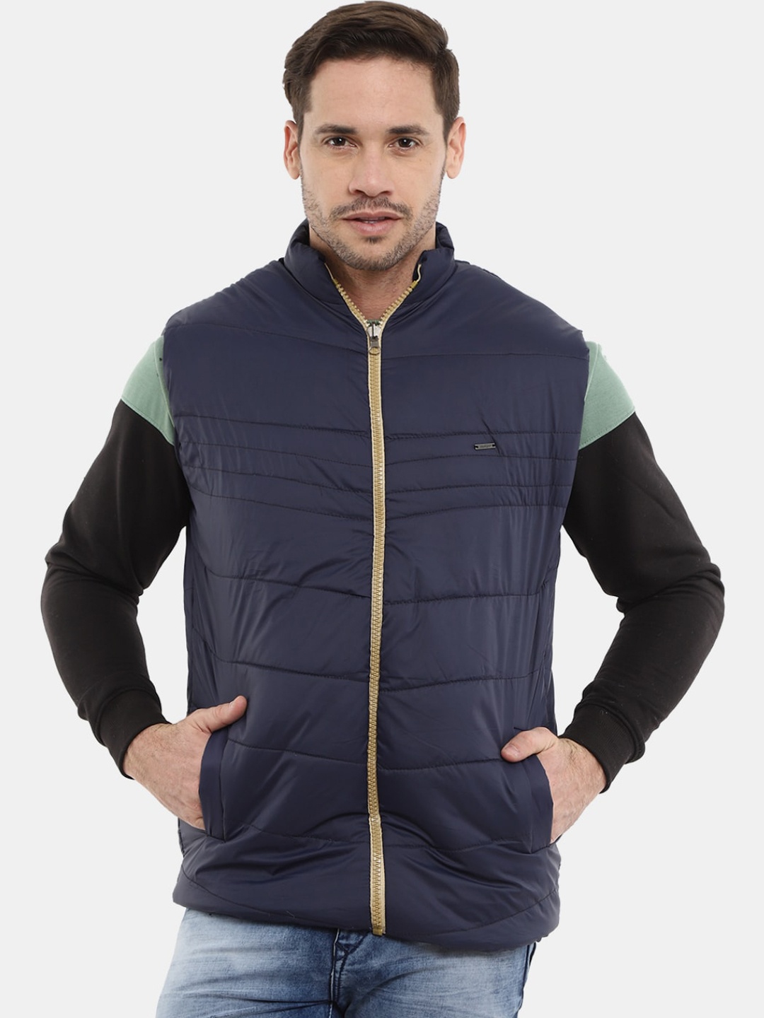

V-Mart Men Lightweight Cotton Outdoor Quilted Jacket, Navy blue