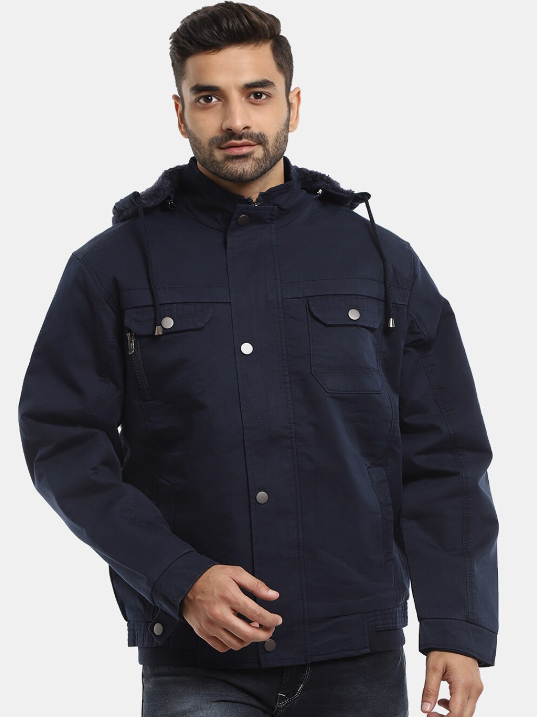 

V-Mart Men Lightweight Outdoor Parka Jacket, Navy blue
