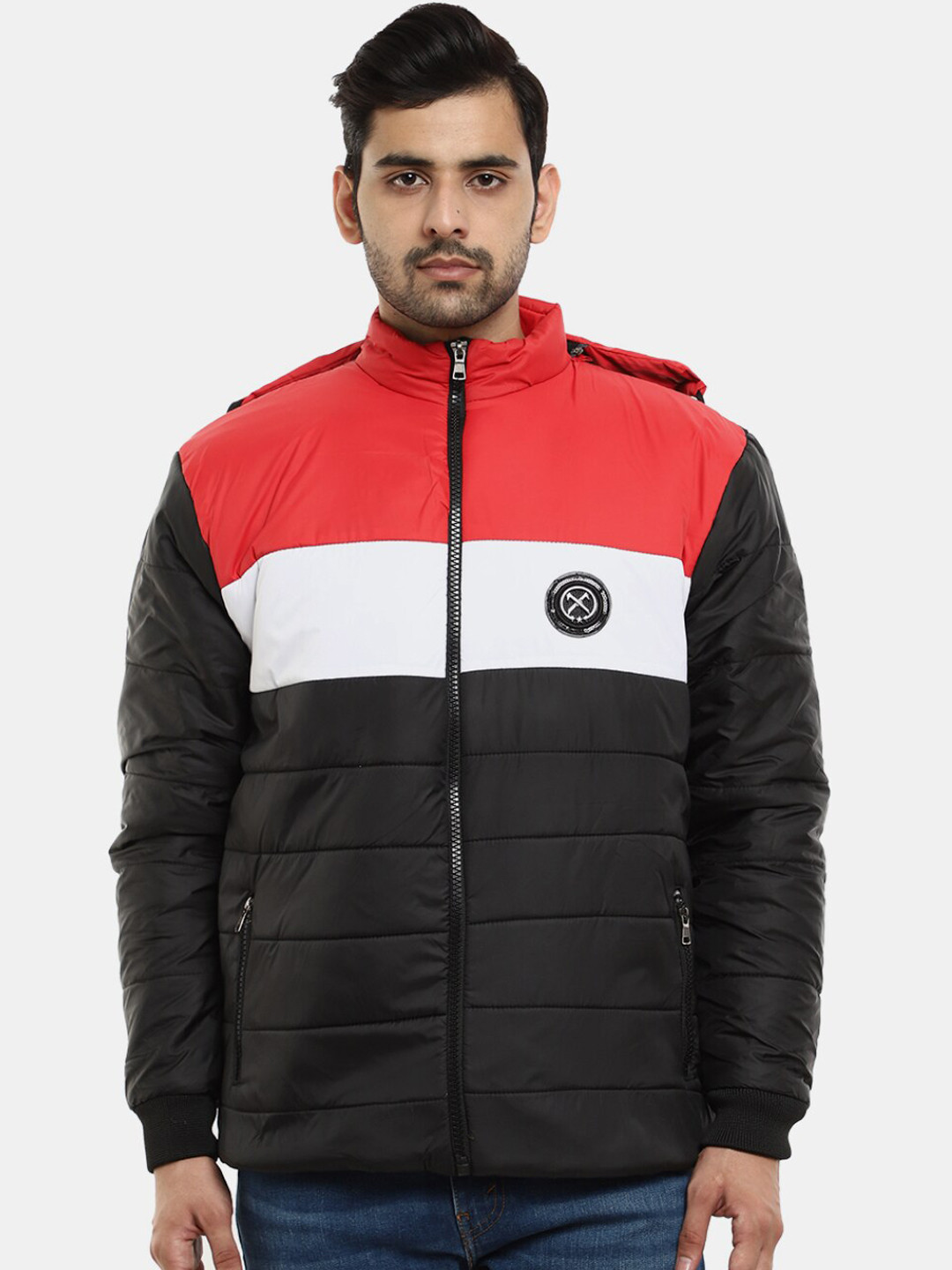 

V-Mart Men Colourblocked Lightweight Padded Jacket, Black