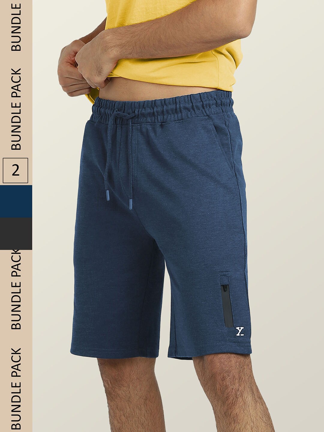 

XYXX Men Athleisure Hype Pack Of 2 Cotton Shorts, Grey