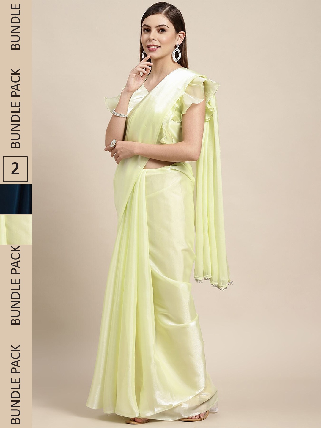 

AVANSHEE Pack Of 2 Silk Blend Saree, Yellow