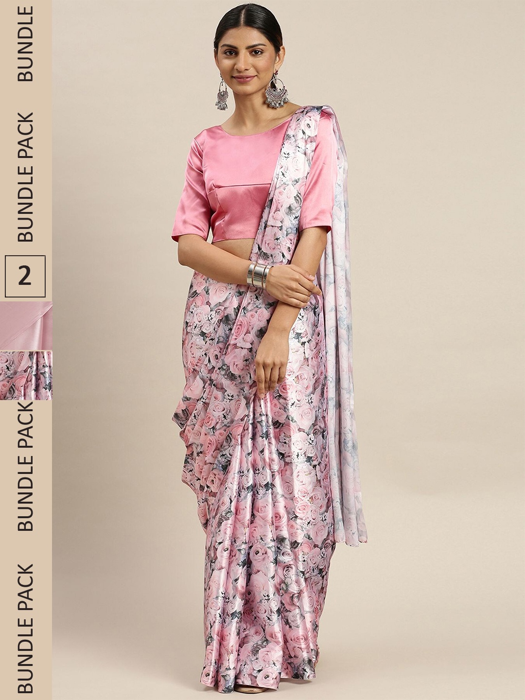 

AVANSHEE Pack OF 2 Silk Blend Saree, Pink