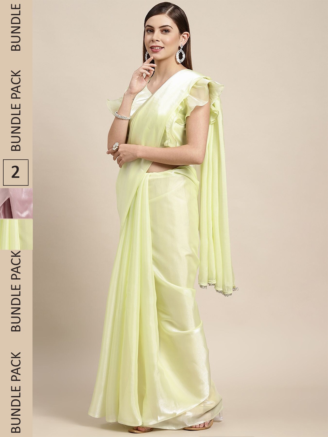 

AVANSHEE Pack Of 2 Silk Blend Saree, Yellow