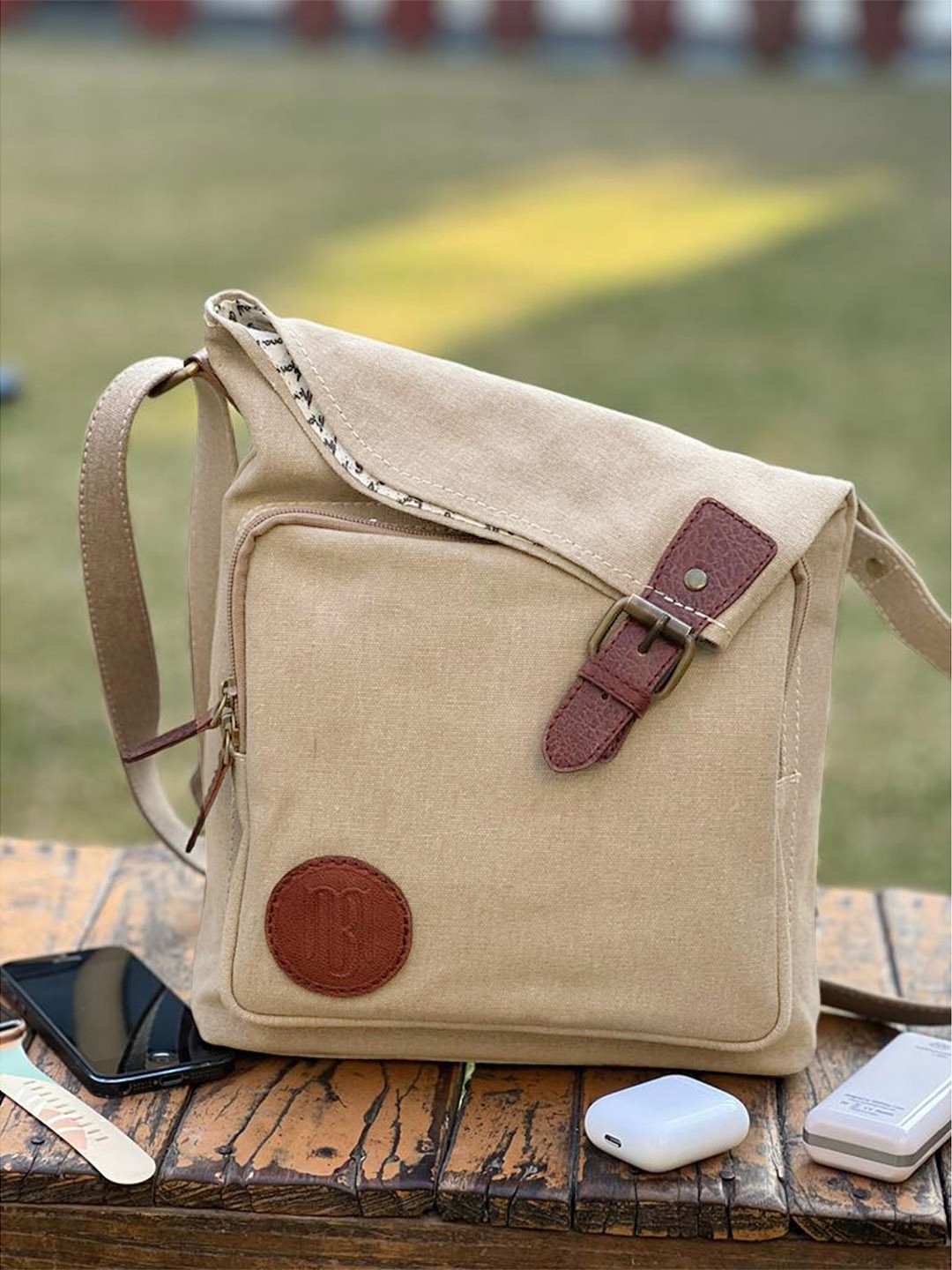 

Mona B Swagger Sling Bag, Beige