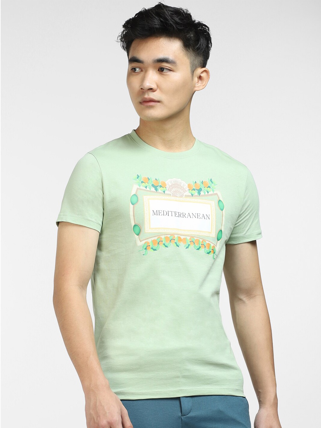 

Jack & Jones Men Typography Printed Slim Fit T-shirt, Green