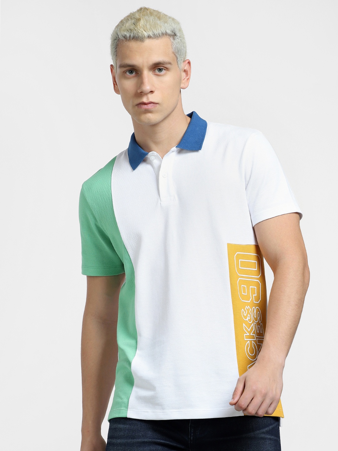 

Jack & Jones Men Printed Cotton T-shirt, White