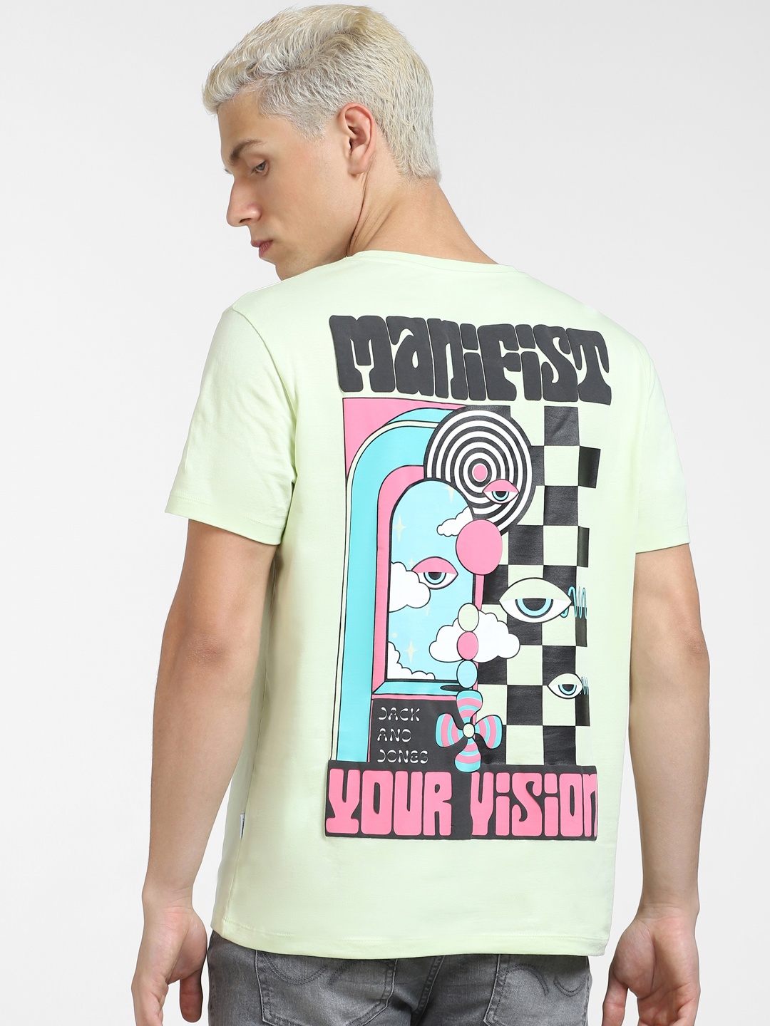 

Jack & Jones Men Green Typography Printed Applique T-shirt