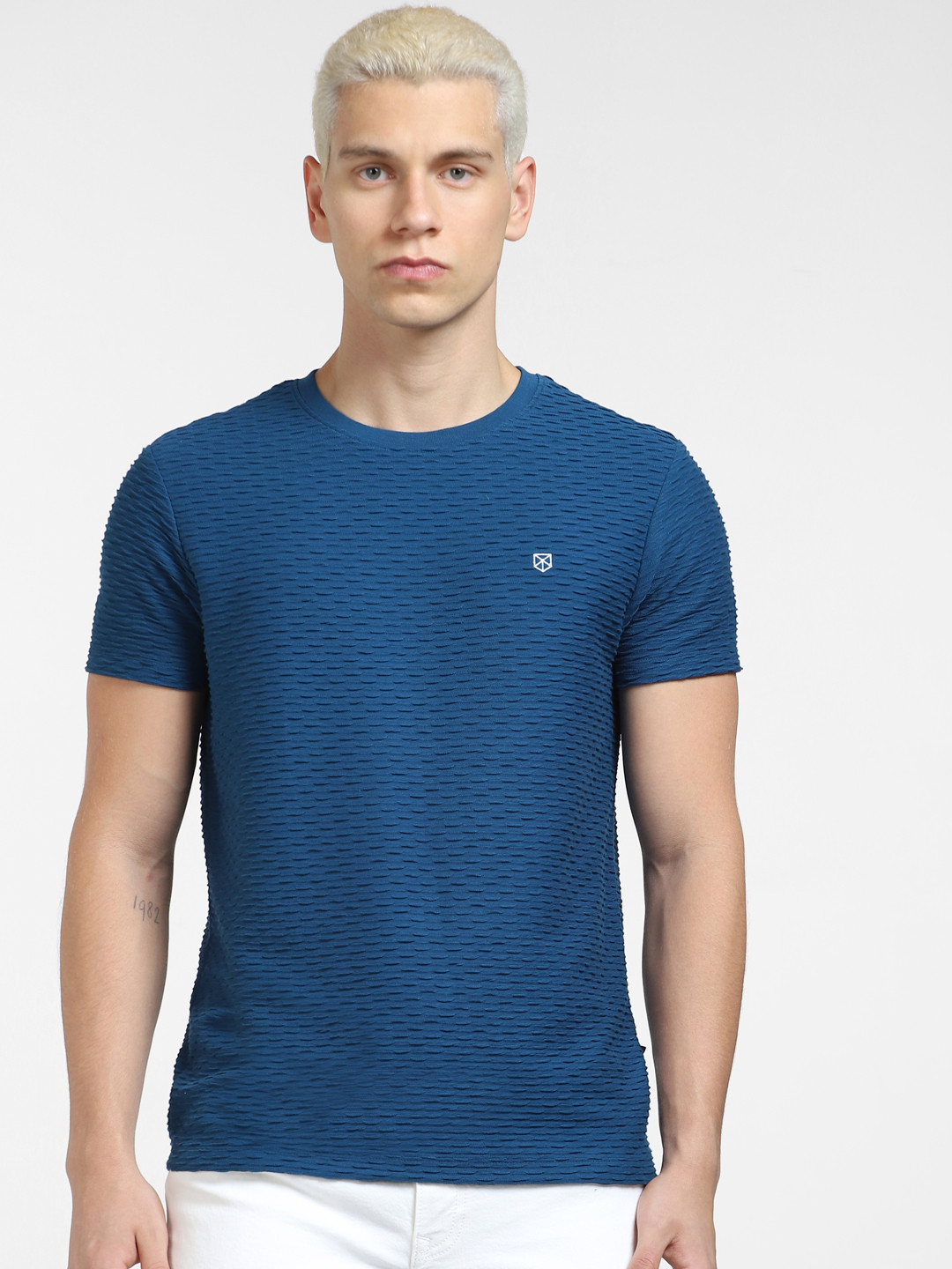 

Jack & Jones Men Slim Fit Cotton T-shirt, Blue