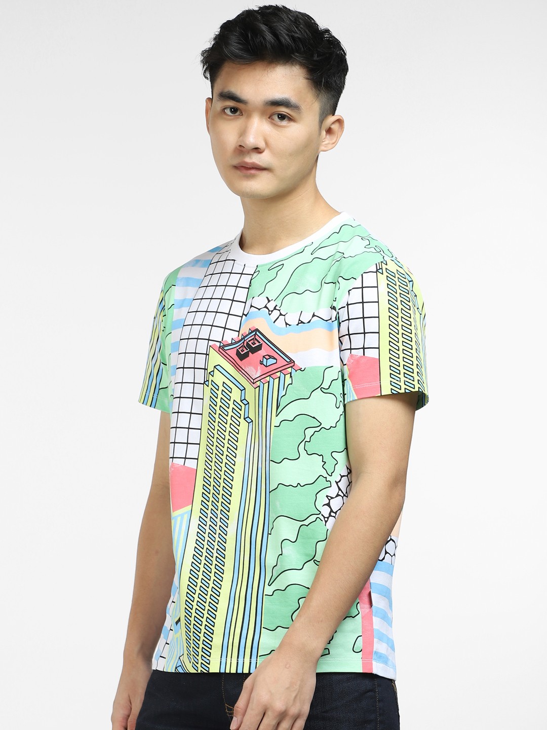 

Jack & Jones Men Graphic Printed Cotton T-shirt, Green