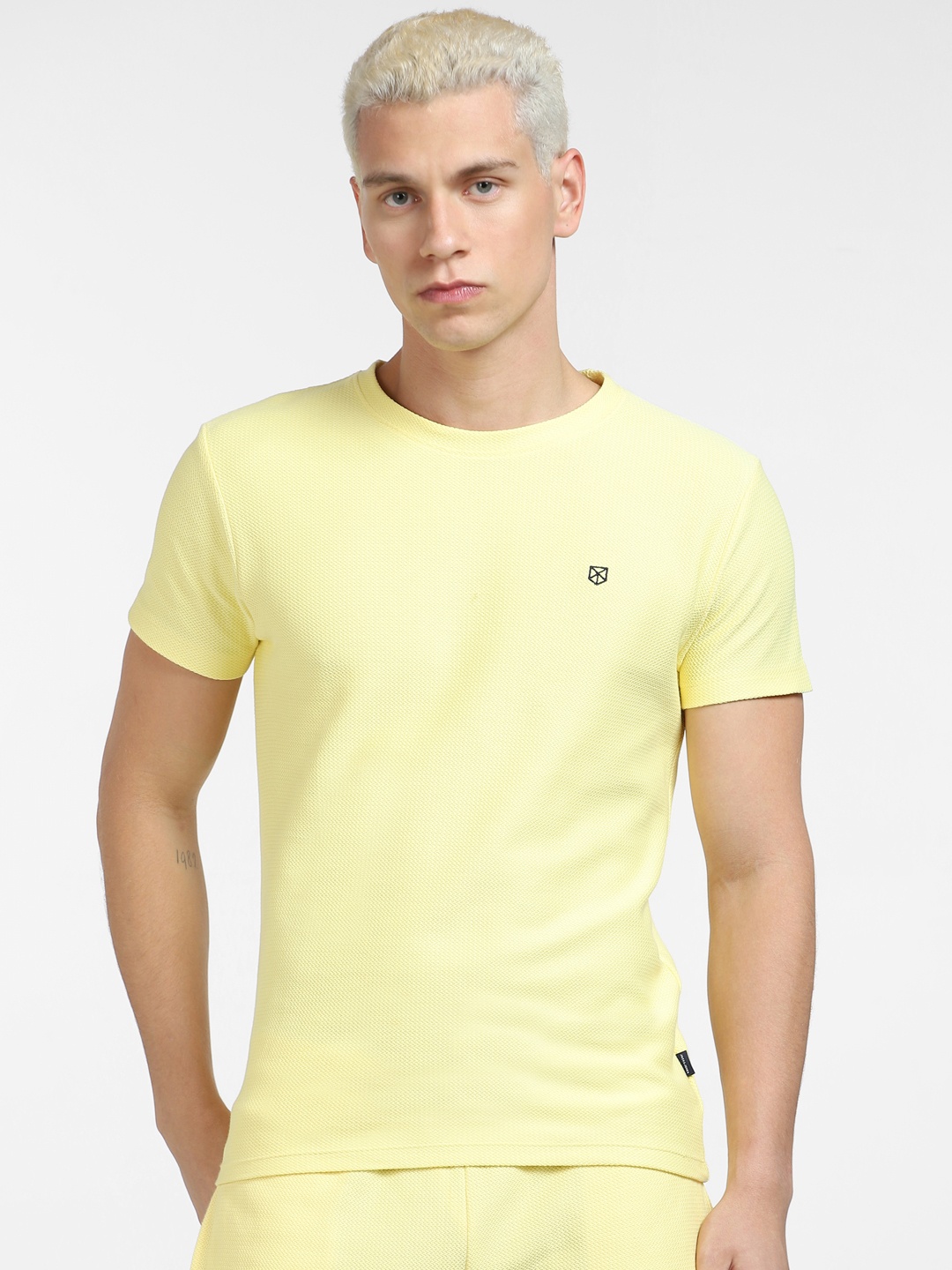 

Jack & Jones Men Polo Collar Slim Fit Cotton T-shirt, Yellow
