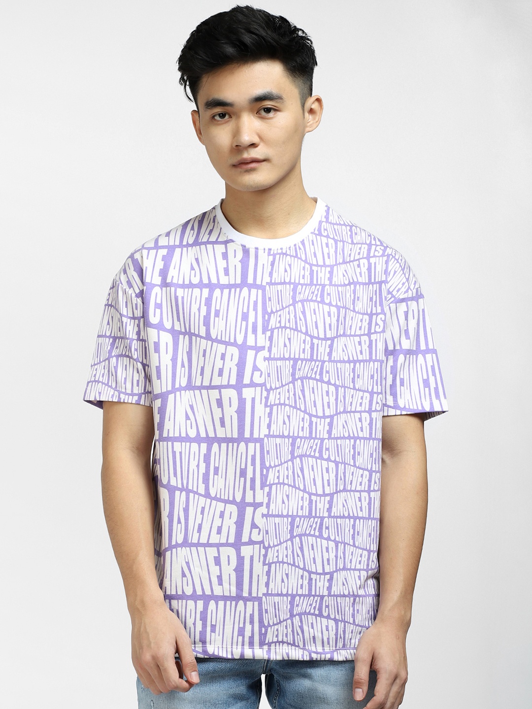 

Jack & Jones Men Typography Printed T-shirt, Purple
