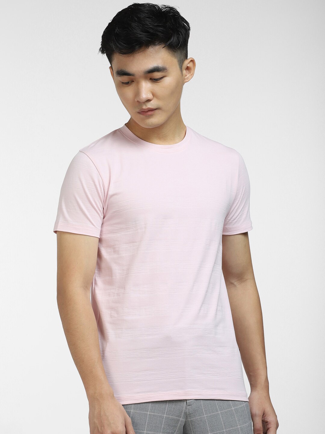 

Jack & Jones Men Slim Fit Cotton T-shirt, Pink