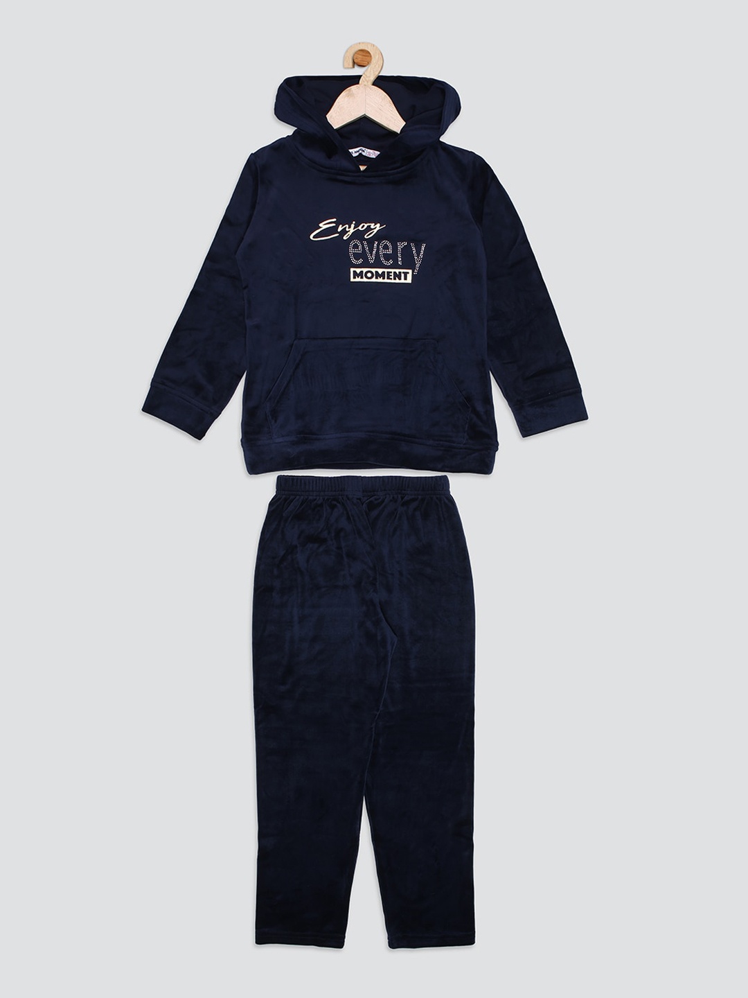 

Nins Moda Girls Printed Night suit, Navy blue