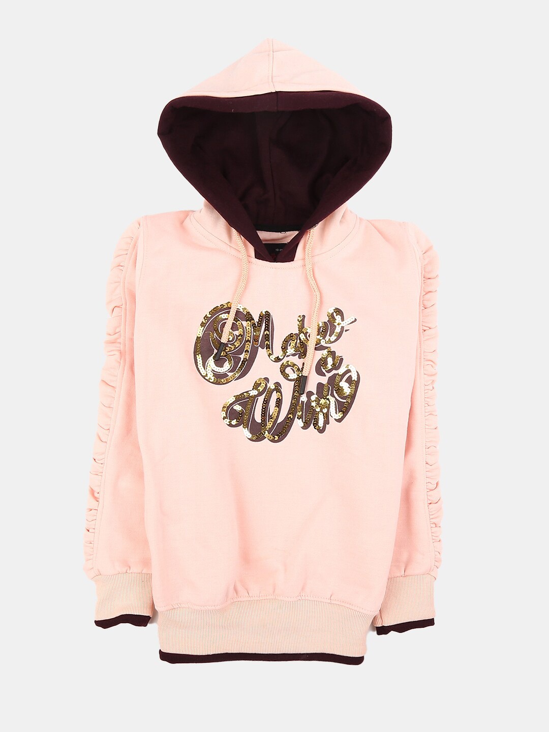 

V-Mart Boys Printed Hooded Sweatshirt, Peach