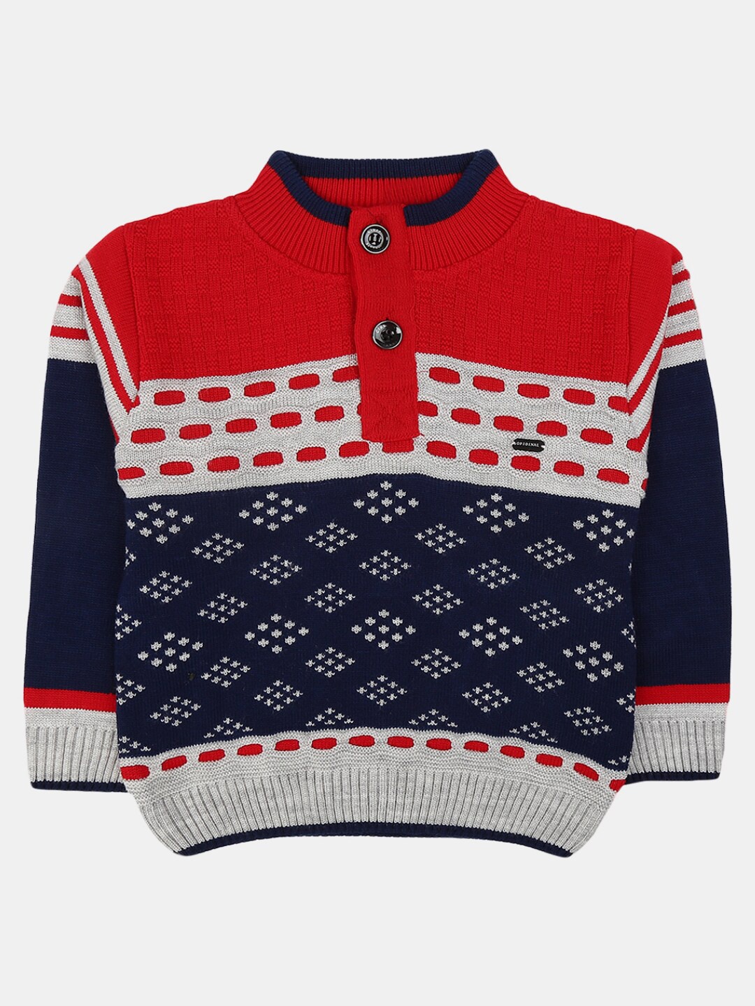 

V-Mart Boys Henley Neck Fleece Sweatshirt, Navy blue