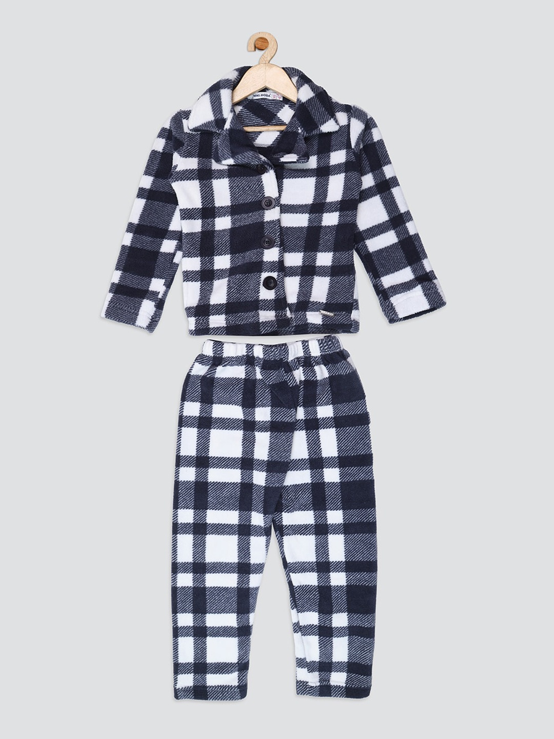 

Nins Moda Girls Checked Tracksuits, Navy blue