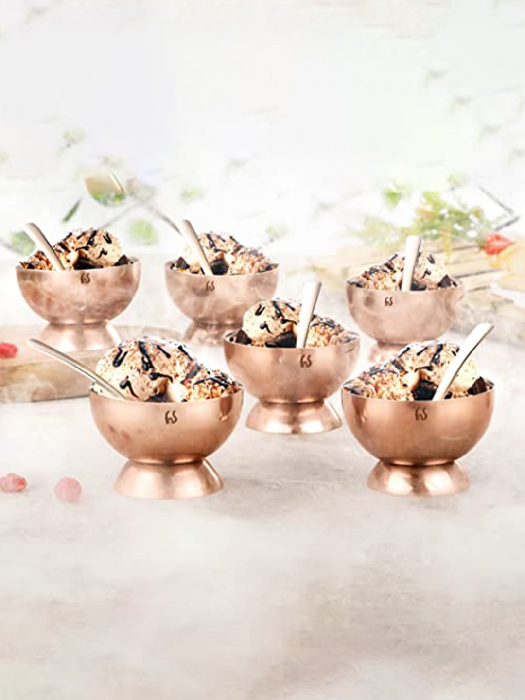 

FNS Rose Gold & Silver-Toned 12 Pieces Stainless Steel Glossy Bowls