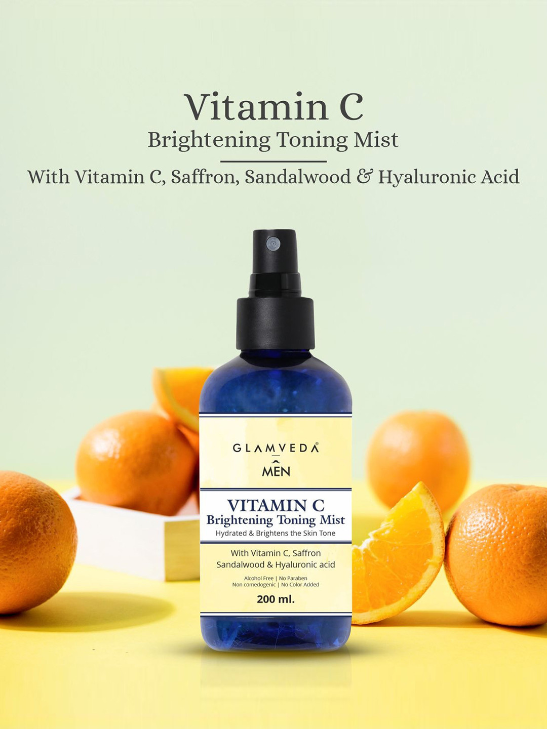 

GLAMVEDA Men Vitamin C Brightening Toning Mist with Saffron Sandalwood & HA - 200 ml, Purple
