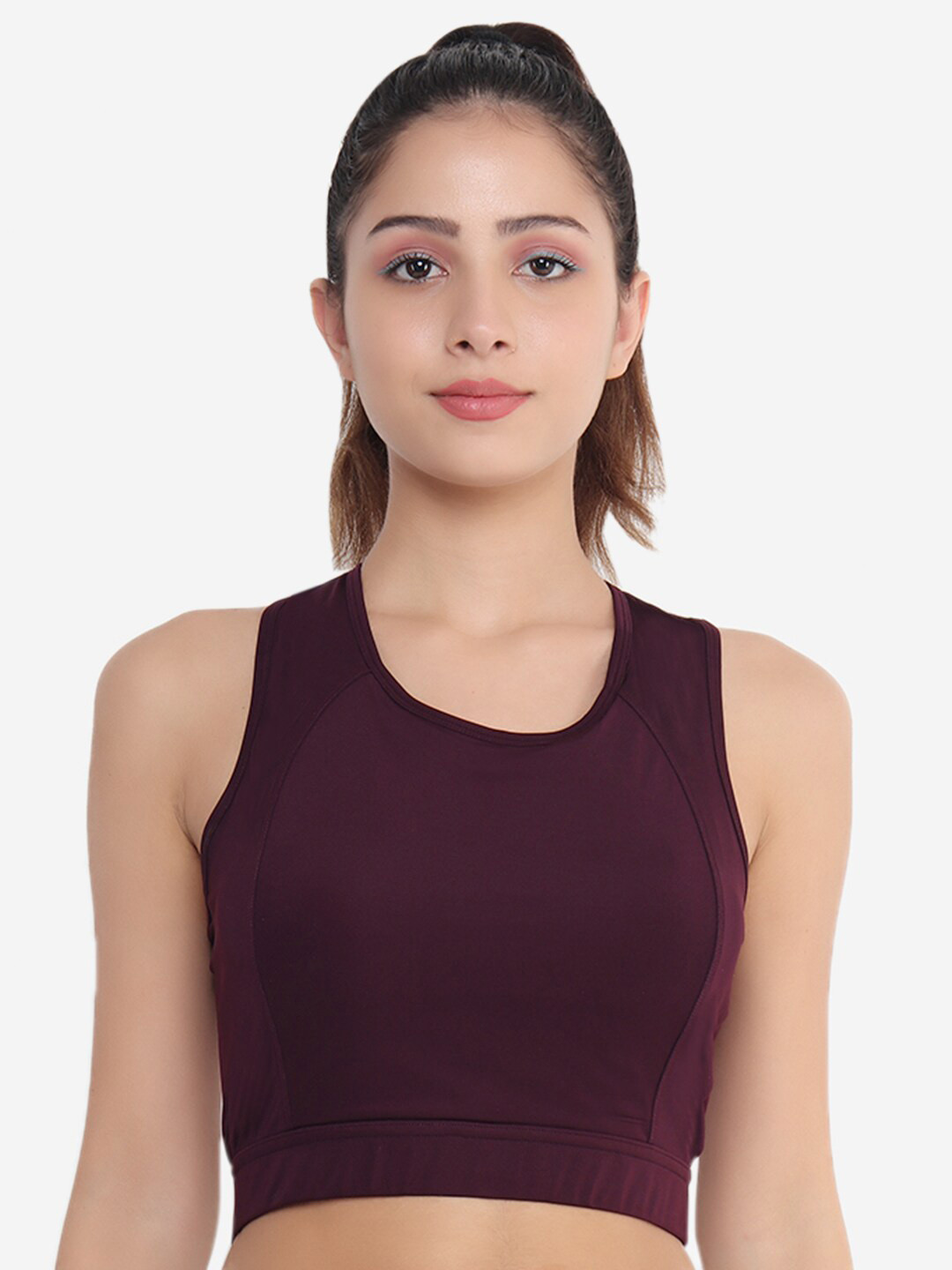 

Beau Design Padded Racer Back Rapid-Dry Sports Bra BDSB-RCRBACK/WINE_S, Purple