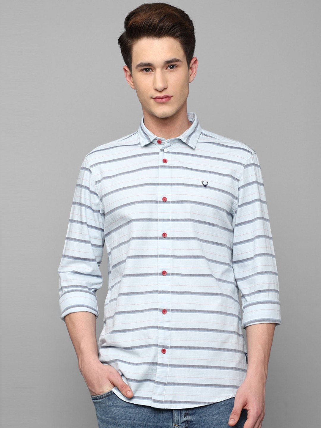 

Allen Solly Sport Men Horizontal Stripes Striped Casual Shirt, Blue