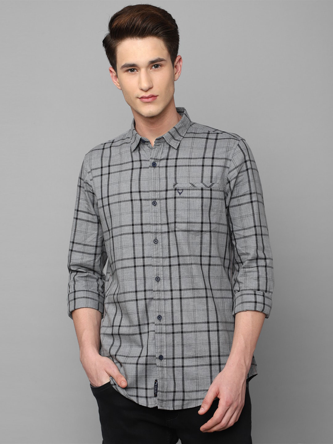 

Allen Solly Sport Men Tartan Checks Checked Casual Shirt, Grey