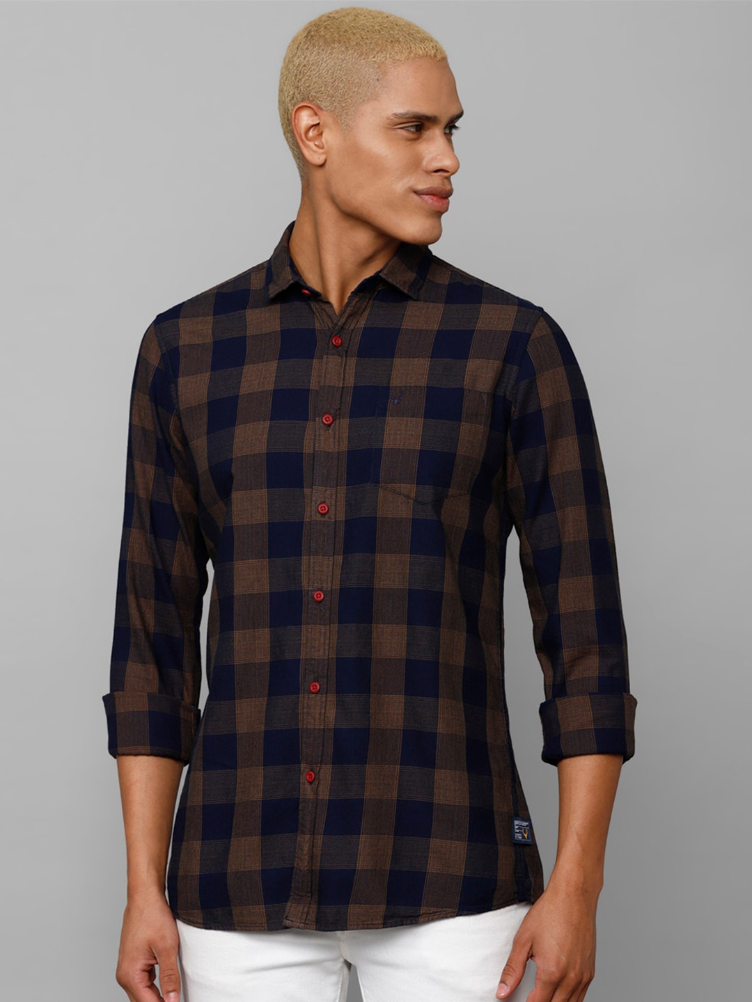

Allen Solly Sport Men Buffalo Checks Checked Pure Cotton Casual Shirt, Brown
