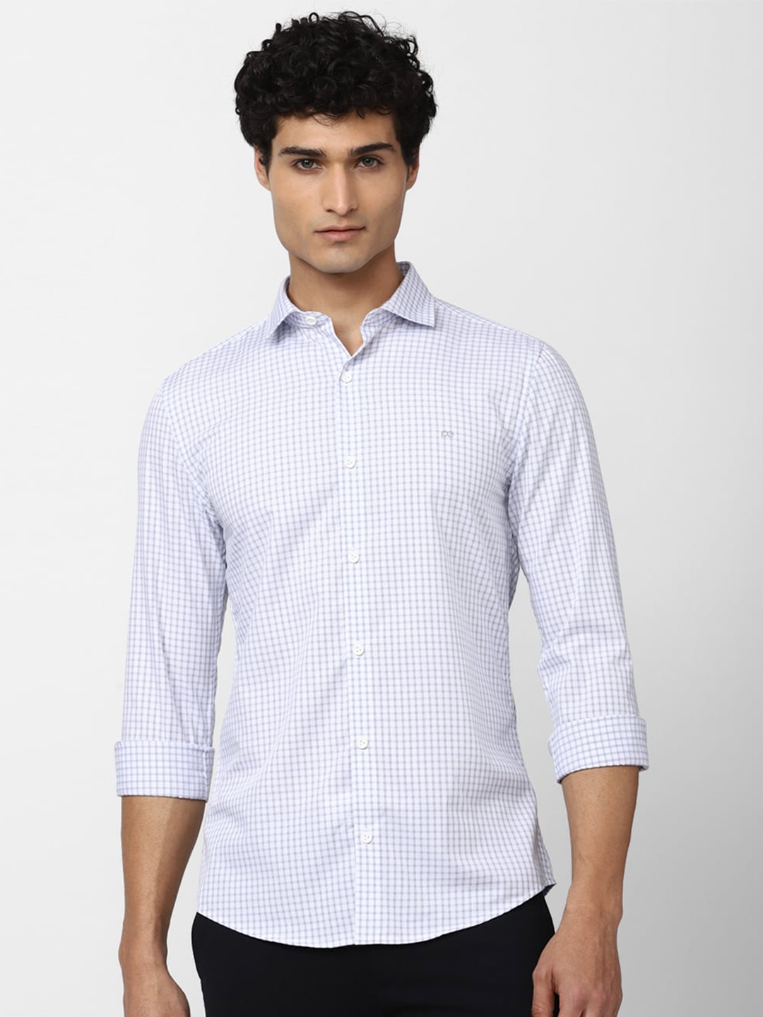 

Peter England Men Checked Formal Slim Fit Shirt, Blue