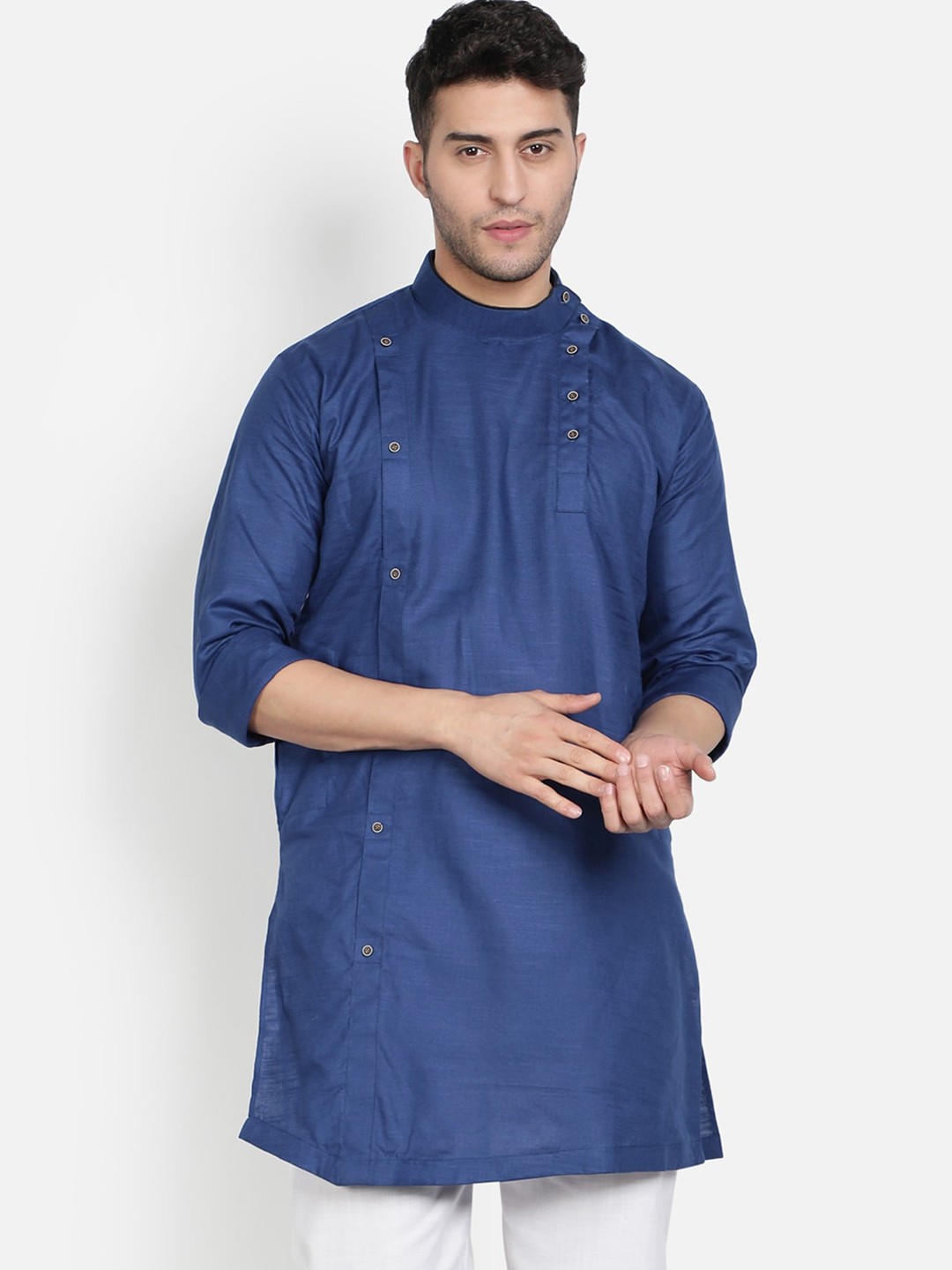 

Armaan Ethnic Men Linen Kurta, Blue