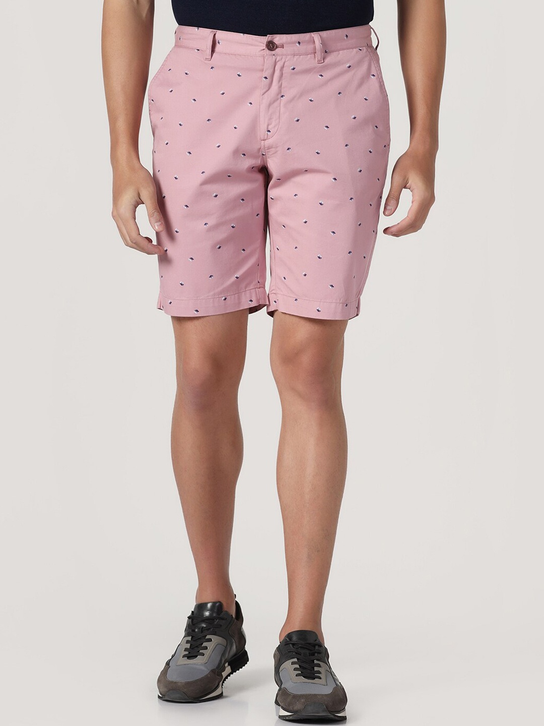 

Blackberrys Men Cotton Printed Slim Fit Shorts, Pink