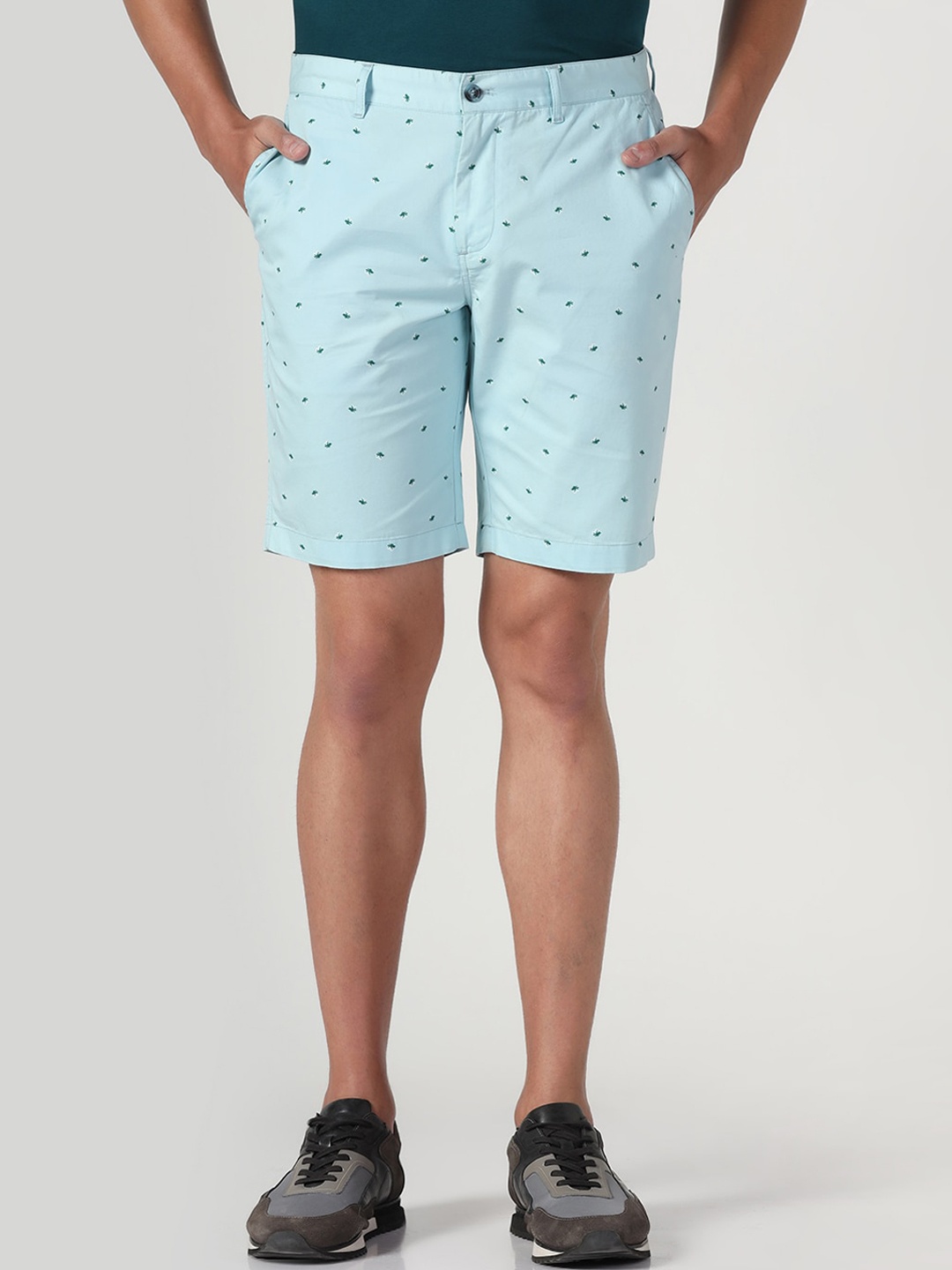 

Blackberrys Men Cotton Printed Slim Fit Shorts, Blue