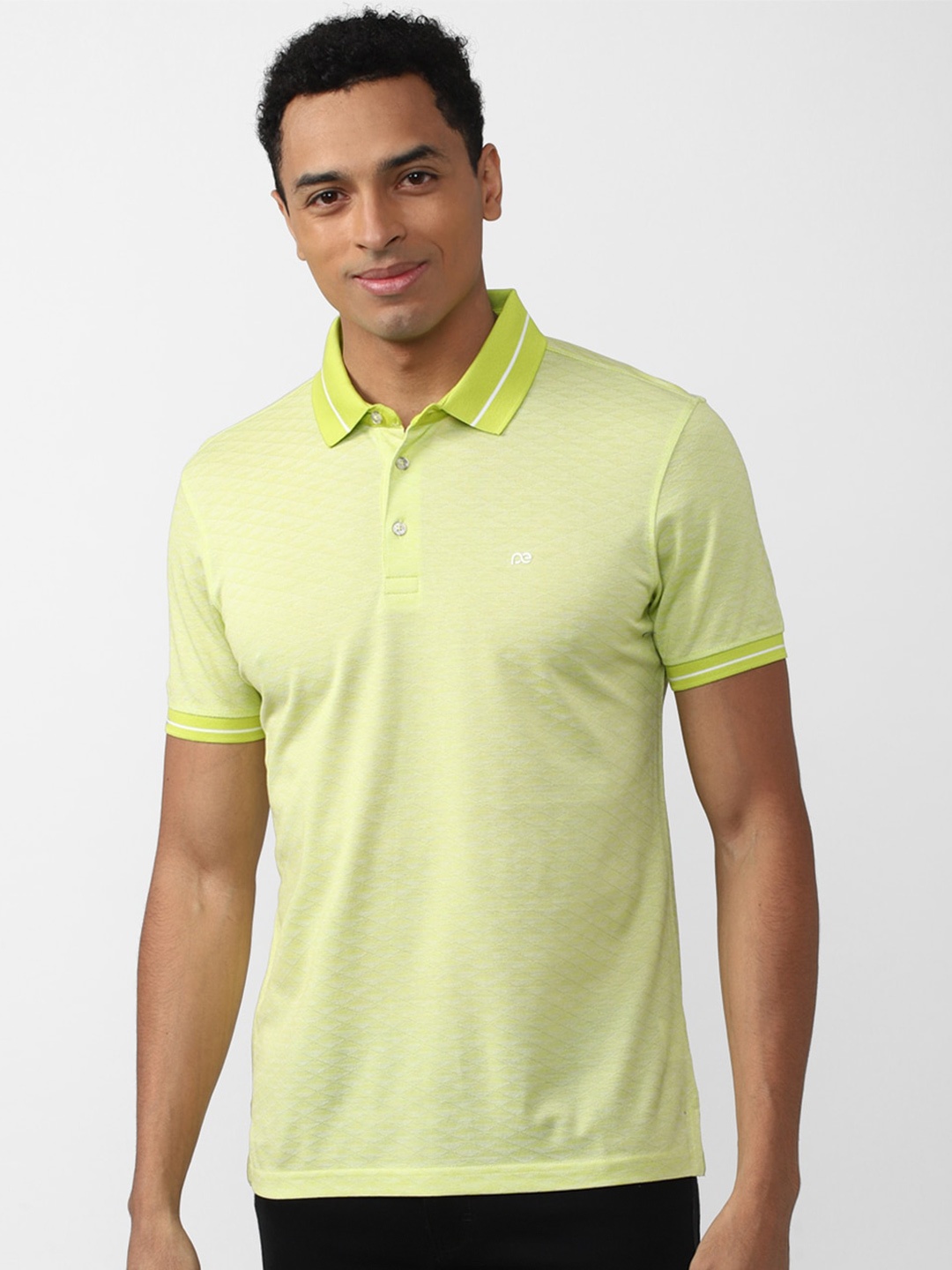 

Peter England Casuals Men Polo Collar Slim Fit Cotton T-shirt, Green