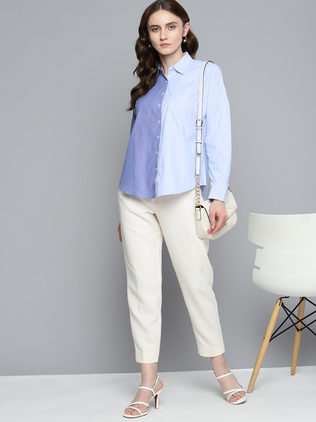 

DENNISON Women Colourblocked Casual Shirt, Blue