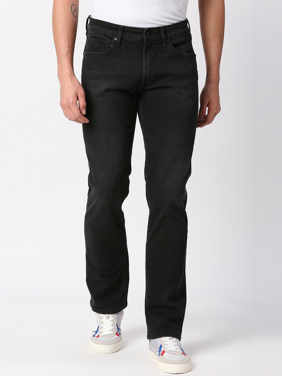 

Pepe Jeans Men Cotton Regular Fit Stretchable Jeans, Black