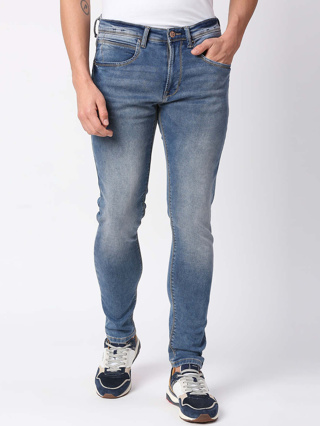 

Pepe Jeans Men Solid Cotton Skinny Fit Stretchable Jeans, Blue