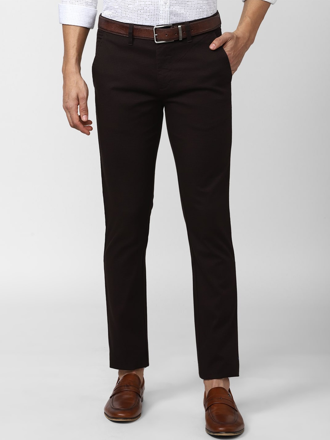

V Dot Men Slim Fit Trousers, Black