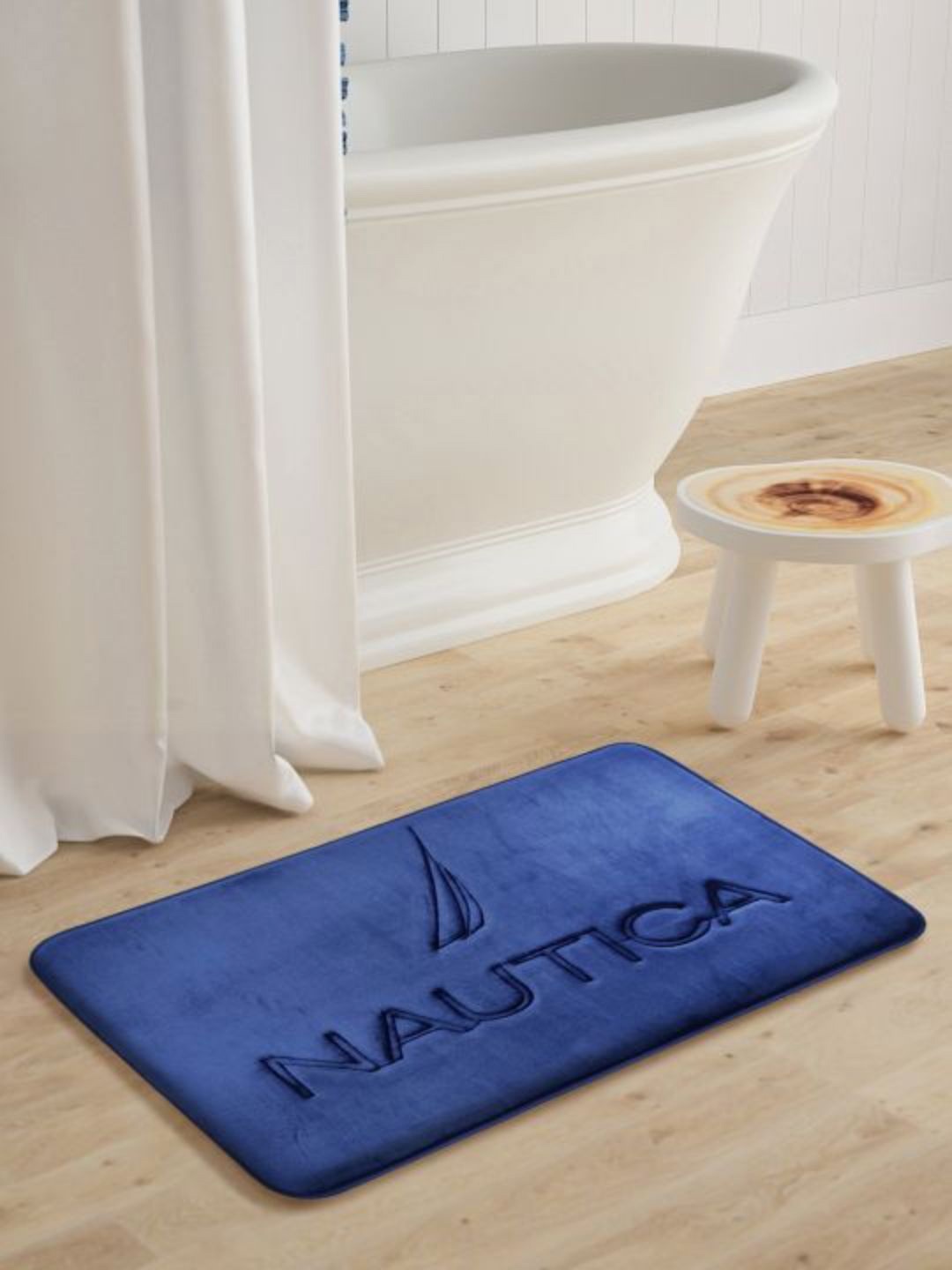 

Nautica Luxurious Deck View Royal Blue Luxurious 2000 GSM Memory Foam Anti-Skid Bath Rug