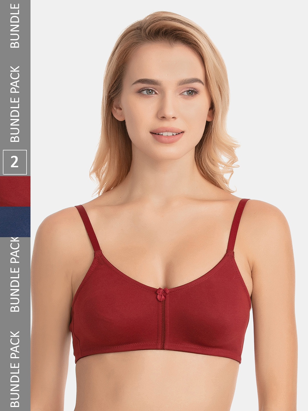 

Rosaline by Zivame Woman Pack of 2 Solid Bra, Maroon