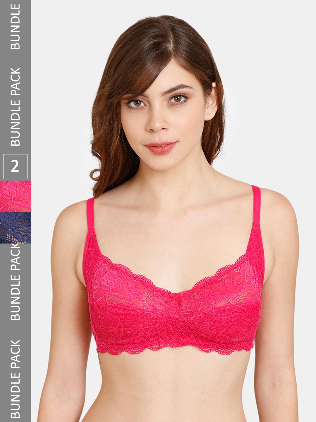 

Rosaline by Zivame Woman Pack of 2 Floral Bra, Fuchsia